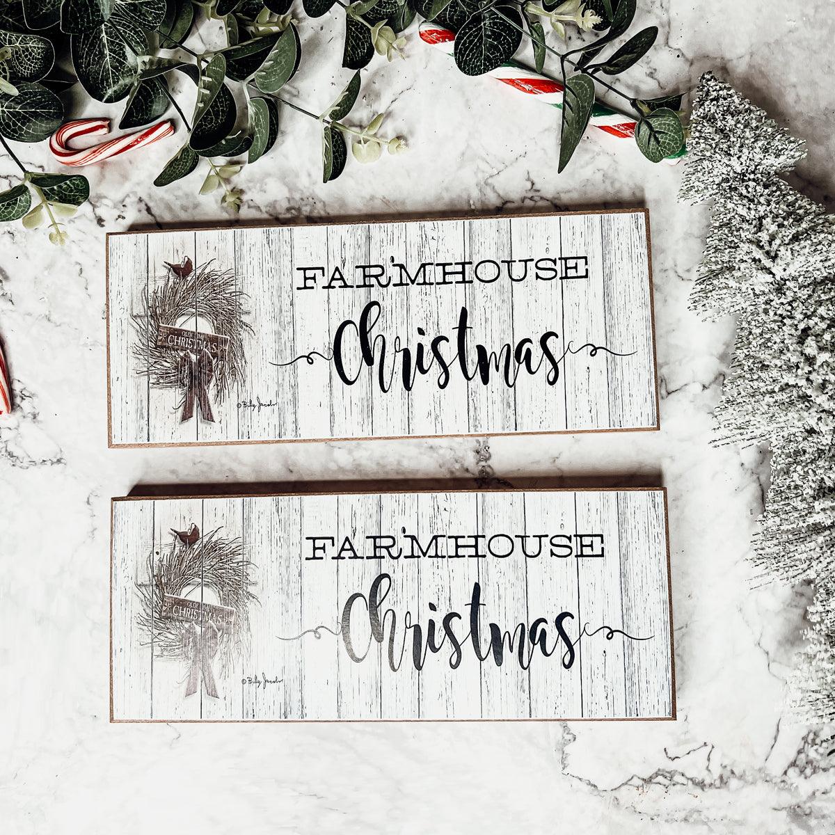 Additional view of farmhouse Christmas wood sign