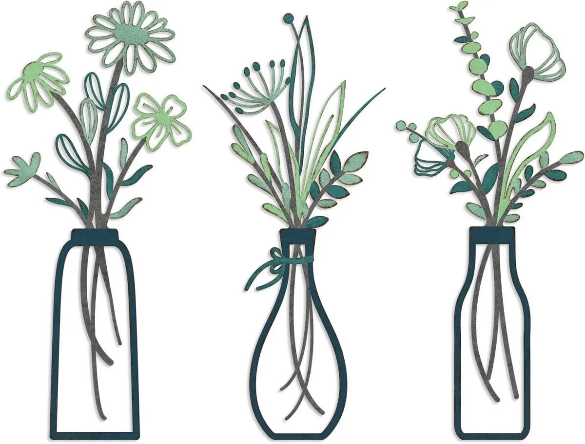 Rustic metal floral wall decor