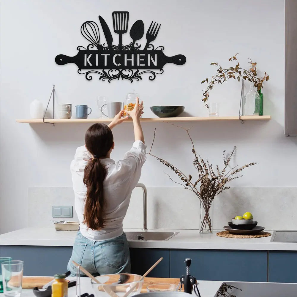 Additional view of farmhouse kitchen metal sign