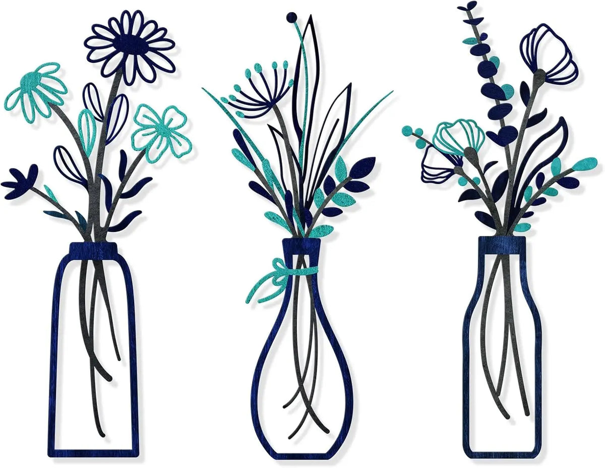 Rustic floral wall decor set