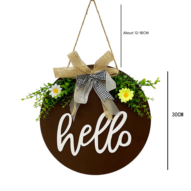 Round white farmhouse welcome sign